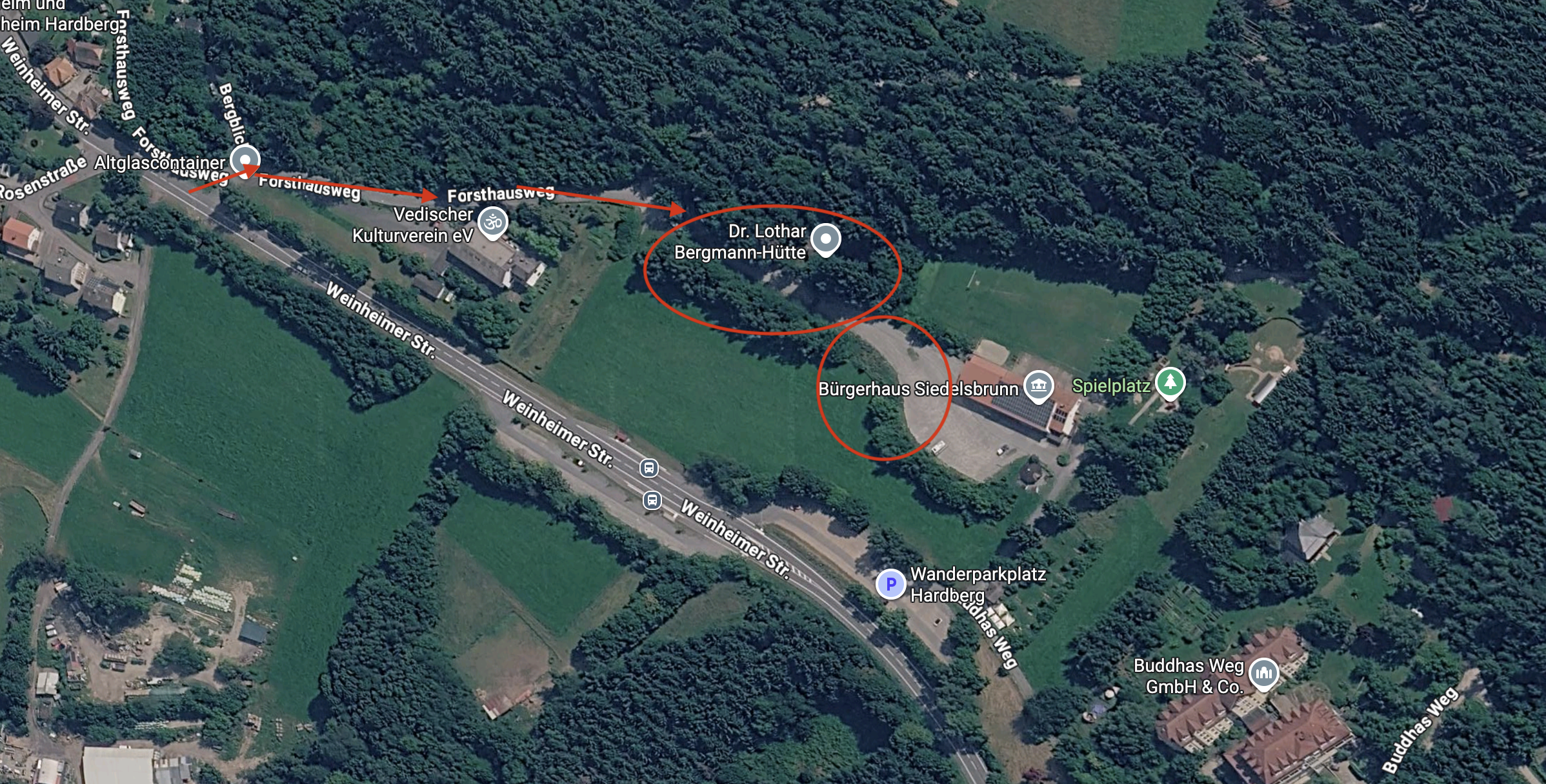 Parkplätze in Siedelsbrunn